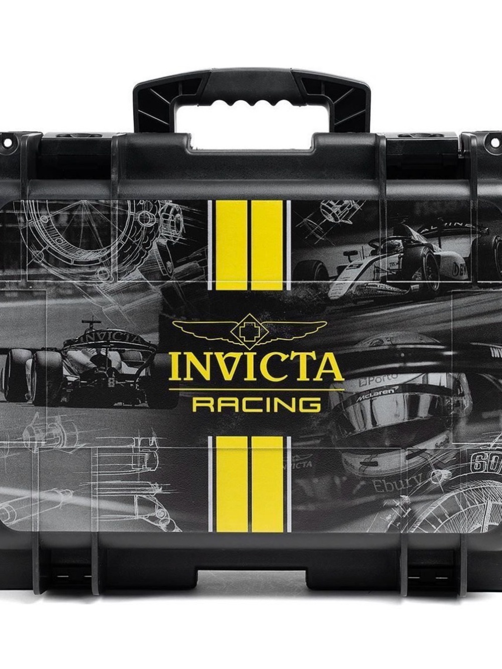Invicta Racing Hard 8 watch slot Case - Black and Yellow